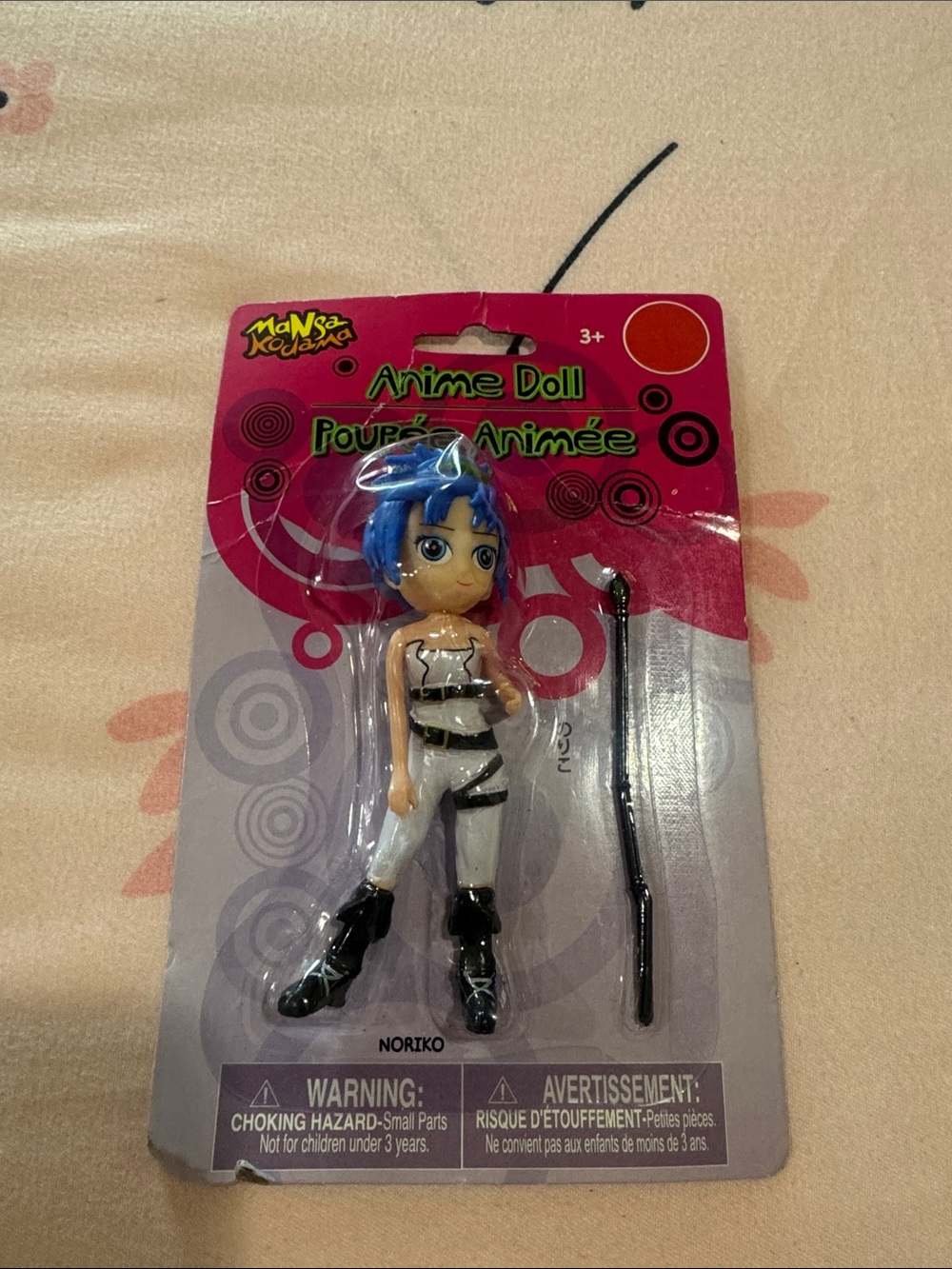 Anime Doll Noriko Action Figure - Blue Hair, White & Black Outfit